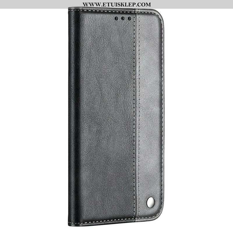 Etui Na Telefon do iPhone 13 Mini Etui Folio Dwukolorowy Efekt Skóry